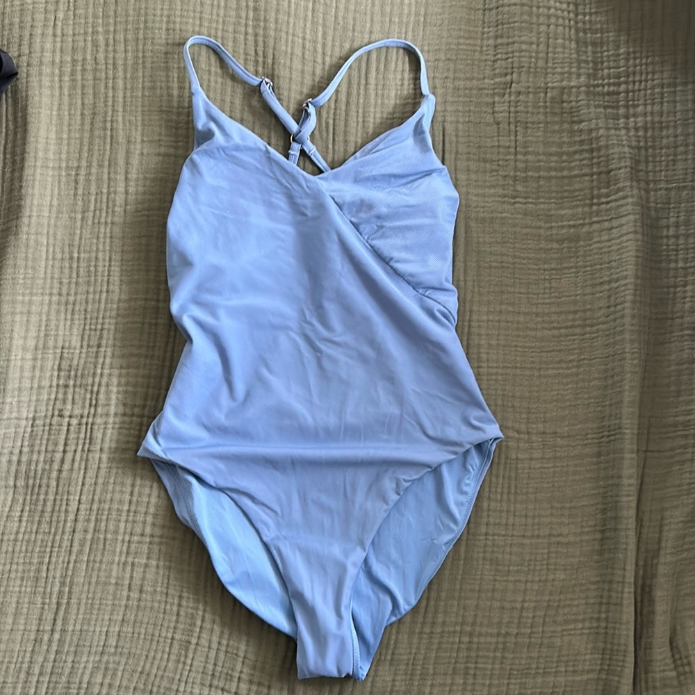 Carve Designs Hayes Ribbed One Piece Swimsuit Blue Size Small